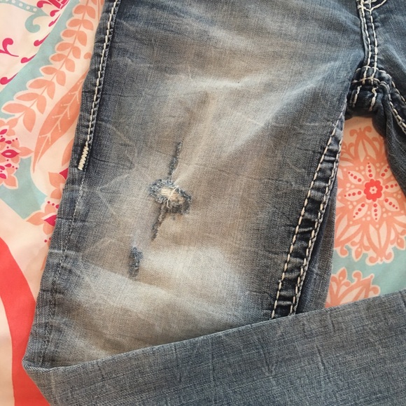 VIGOSS SZ 1/2 THE CHELSEA DENIM CAPRI LENGTH 21 - Picture 2 of 13